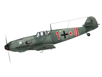 Messerschmitt - BF-109 E - Red 1 3D model