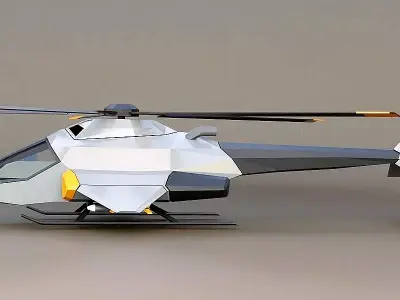 Lowpoly military helicopter Free low-poly 3D model