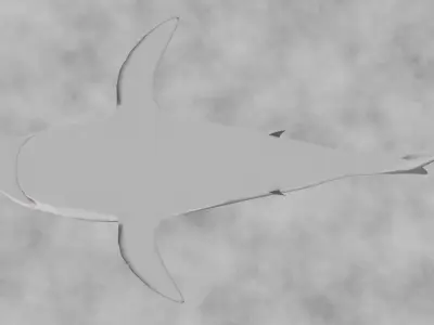 White shark animals low-poly game ready Free low-poly 3D model