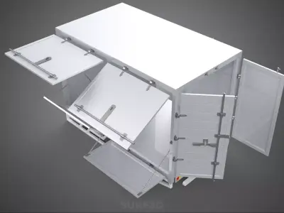 SLIDE PANEL GATE LOADER DROP SLIDING SIDE DOOR BOX TRUCK PICKUP 3D model
