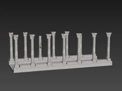 3d pompeiopolis set of columns 3D model