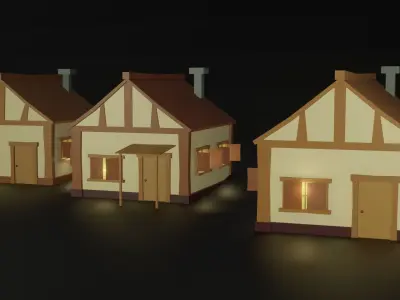 Low Poly Game Ready History Village Free low-poly 3D model