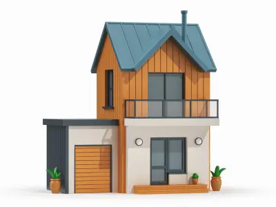 Cartoonish House Low Poly 3D Model 01(1) 3D model