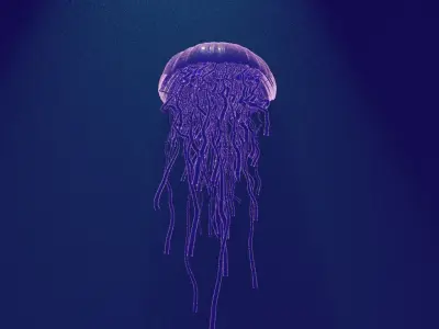 blender purple jellyfish animated 3D model