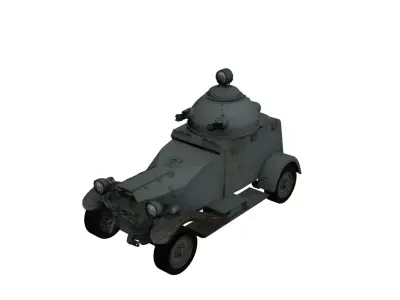 1920s Armored Vehicle Vintage Military Defense Utility 3D model