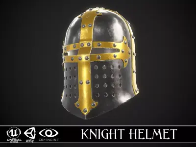 Knight Helmet 04 Low-poly 3D model