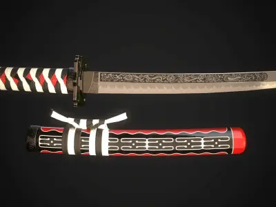 Tanto 02 Low-poly 3D model