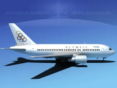 Boeing 767-200ER Olympic 3D model