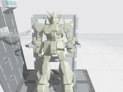  -MHB04C2 -Mecha Hangar Bay 04-2 MG Hangar Customizable Files 3D print model