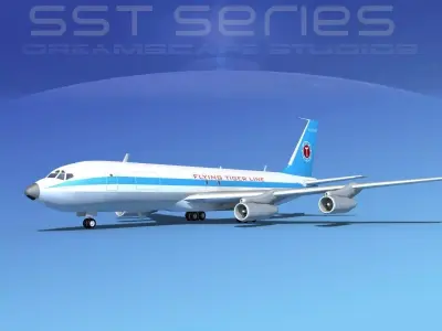Boeing 707-320 SS Flying Tigers 3D model