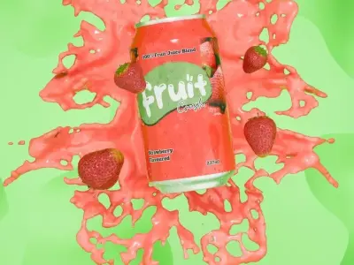 Can with adjustable waterdroplets and backround Free 3D model