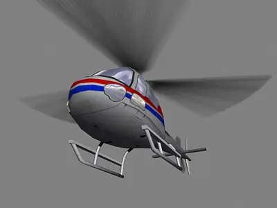 As-350 V2 Helicopter Low-poly 3D model