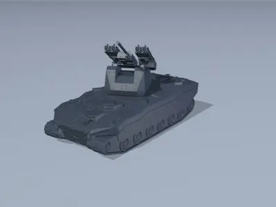 A set of armored infantry vehicles Low-poly 3D model