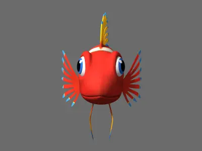 Cartoon Fish04 Rigged 3D model