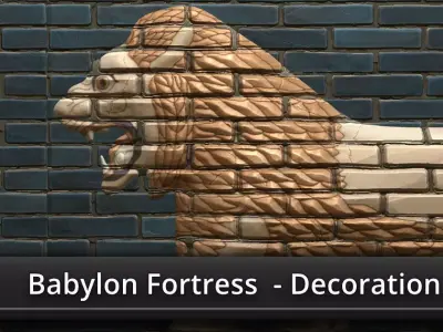 Babylon Fortress Kit B Decoration Low-poly 3D model