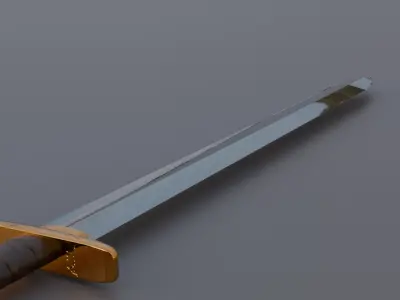 ROYAL SWORD IN GOLD LOW POLY Low-poly 3D model