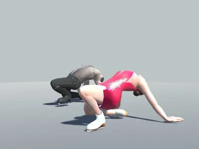 Figure Skating Actions 3D model