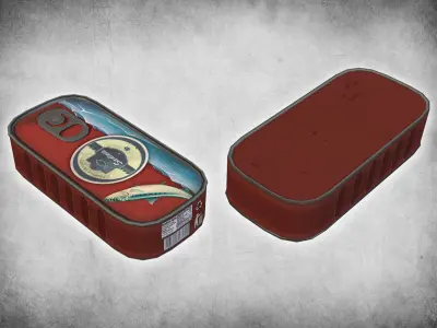 Canned Sadines Low-poly 3D model