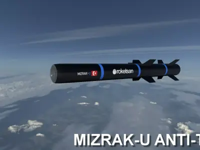 Mizrak-U Anti-Tank Missile Low-poly 3D model