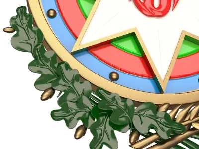 Coat of arms of Azerbaijan Colored Low-poly 3D model