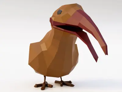 Kiwi bird 3d model  Low-poly 3D model