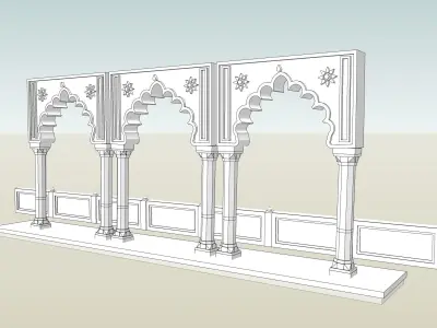 indian jodhpuri stone chatri 3d model 3D model