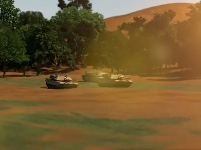 M1 Abrams Tank Rigged Low-poly 3D model