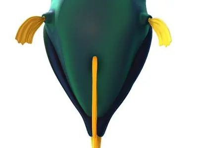 Hi-Poly Subdivision 3D Model Fish Low-poly 3D model