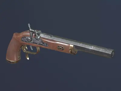 Pirate Black Powder Gun -clean- Low-poly 3D model