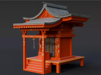 Japanese Shrine 3d Model 3D model