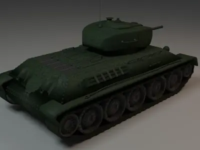 T-34-STZ Tank Low-poly 3D model