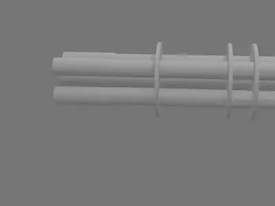 machine gun front firing pipe part for blender 3D model
