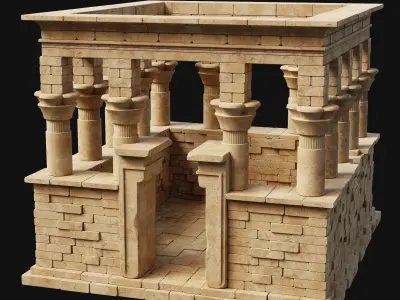 ANCIENT TEMPLE CHURCH BUILDING DESERT EGYPT AAA COLLECTION Low-poly 3D model