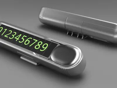 Temporary Car Parking Phone Number Plate 3D model