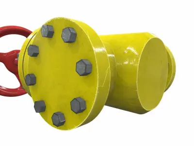 Industrial pipeline valve 1 3D model