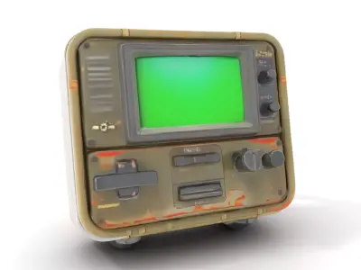 Retro Military Tech Model Pack with Monitor Low-poly 3D model