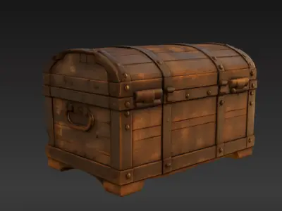 retro antique chest 3D model