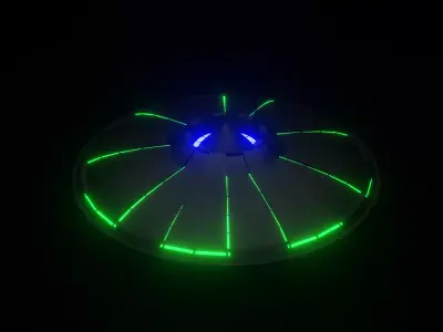 3d Aircraft model ufo in with lights Free 3D model