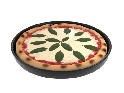 Pasties dumplings and pizzas Margherita Pizza 3D model