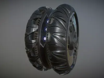 PBR Batmobile Arkham Knight highpoly tire 3D model