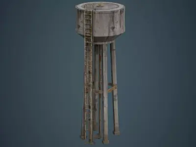 Water Tank 2B Low-poly 3D model