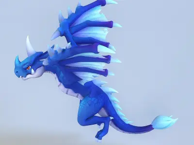 Cartoon Dragon Low-poly 3D model