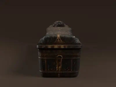 Sarcophagus Egyptian Stone Low-poly 3D model