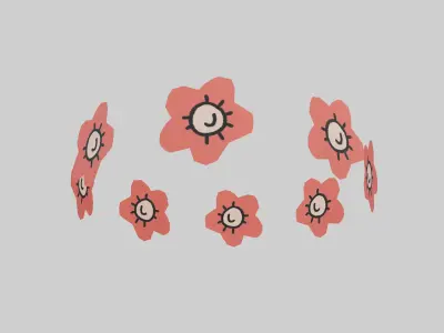 Flower Head Effect v1 001 Low-poly 3D model