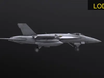 Asset - Army - Aircraft FA 18 Low-poly 3D model