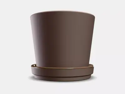 KLARBAR Plant pot with saucer Low-poly 3D model