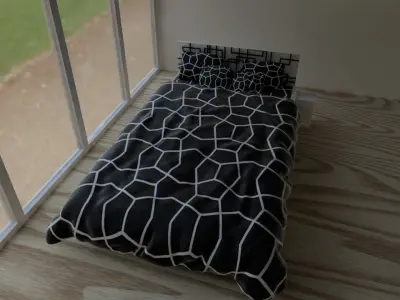 Modern Designer Bed Free 3D model