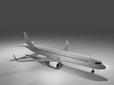 Airbus a321neo 3d model Low-poly 3D model