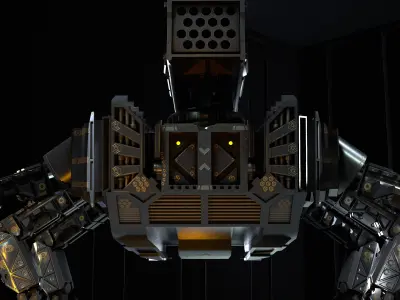 Photo Realistic War Mecha with Rocket Launcher 3D model