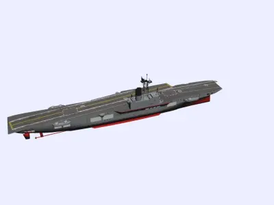 ARA 25 de Mayo Aircraft Carrier Low-poly 3D model